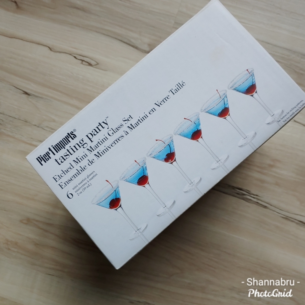 Pier 1 Tasting Party Mini Etched Martini Glass Set